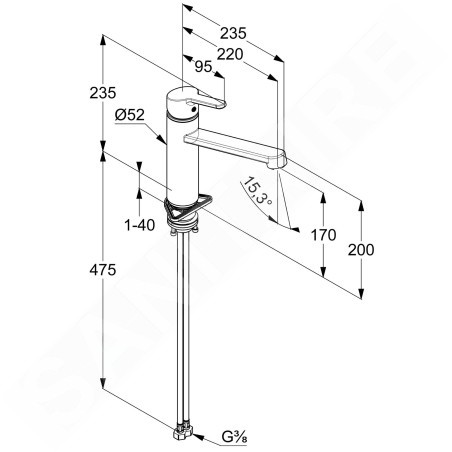 Kludi M2 - Mitigeur d'évier, chrome 595740575
