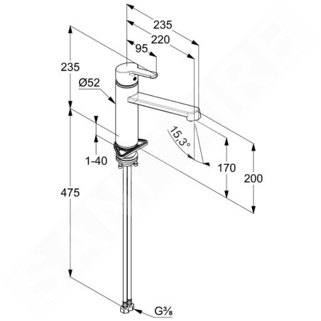 Kludi M2 - Mitigeur d'évier, sous fenêtre, chrome 595780575