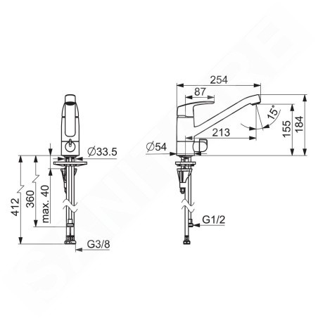Hansa Pinto - Mitigeur d’évier à raccordement multiple, chrome 45202293