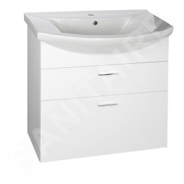 Aqualine Zoja - Meuble lavabo 715x740x343 mm, 2x tiroir, blanc 51071A
