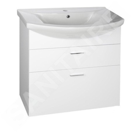 Aqualine Zoja - Meuble lavabo 715x740x343 mm, 2x tiroir, blanc 51071A