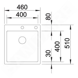 Blanco Claron 400 - Évier, 460x510 mm, InFino, inox Durinox 523392