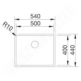 Blanco Claron 500 - Évier, 540x440 mm, inox Durinox 523390