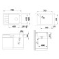 Blanco Elon XL 6 - Évier en silgranite, 780x500 mm, avec accessoires, InFino, gris rocher 524835