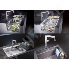 Blanco Etagon 700 - Évier en silgranite, 730x460 mm, avec rails, tartufo 525174