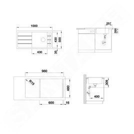 Blanco Faron XL 6 - Évier en silgranite, 1000x500 mm, tartufo 524810