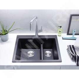Blanco Pleon 6 Split - Évier en silgranite, 615x510 mm, gris rocher 521690