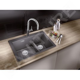 Blanco Pleon 6 Split - Évier en silgranite, 615x510 mm, gris rocher 521690