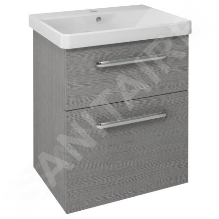 Sapho Theia - Meuble lavabo 564x700x435 mm, 2 tiroirs, chêne argenté TH060-1111