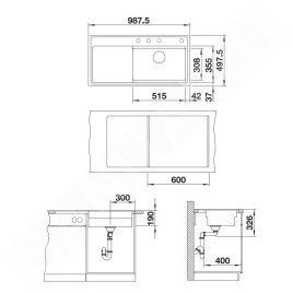 Blanco Zenar XL 6 - Évier en silgranite, 987,5x497,5 mm, avec accessoires, Steamer Plus, Infino, anthracite 524082