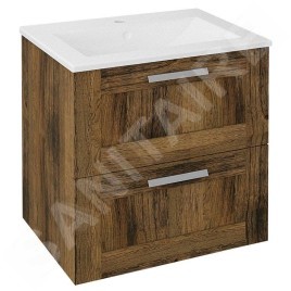 Sapho Amia - Meuble lavabo 590x600x450 mm, 2 tiroirs, chêne Collingwood AM060-1919
