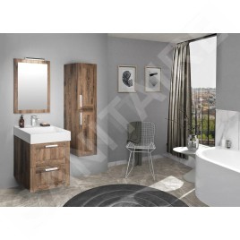 Sapho Amia - Meuble lavabo 590x600x450 mm, 2 tiroirs, chêne Collingwood AM060-1919