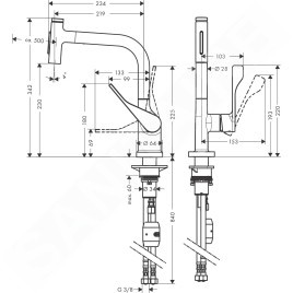 Axor Citterio - Mitigeur d’évier avec douchette escamotable, inox 39863800
