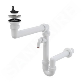 Alcadrain Siphons - Siphon d'évier, peu encombrant, avec raccord, en plastique A870P-DN40
