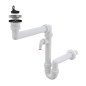 Alcadrain Siphons - Siphon d'évier, peu encombrant, avec raccord, en plastique A870P-DN40