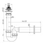 Alcadrain Siphons - Siphon d'évier, diamètre 70 mm, plastique A800-DN50