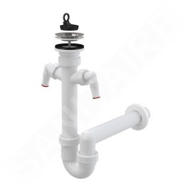 Alcadrain Siphons - Siphon d'évier, diamètre 70 mm, avec 2 raccords, en plastique A820-DN40
