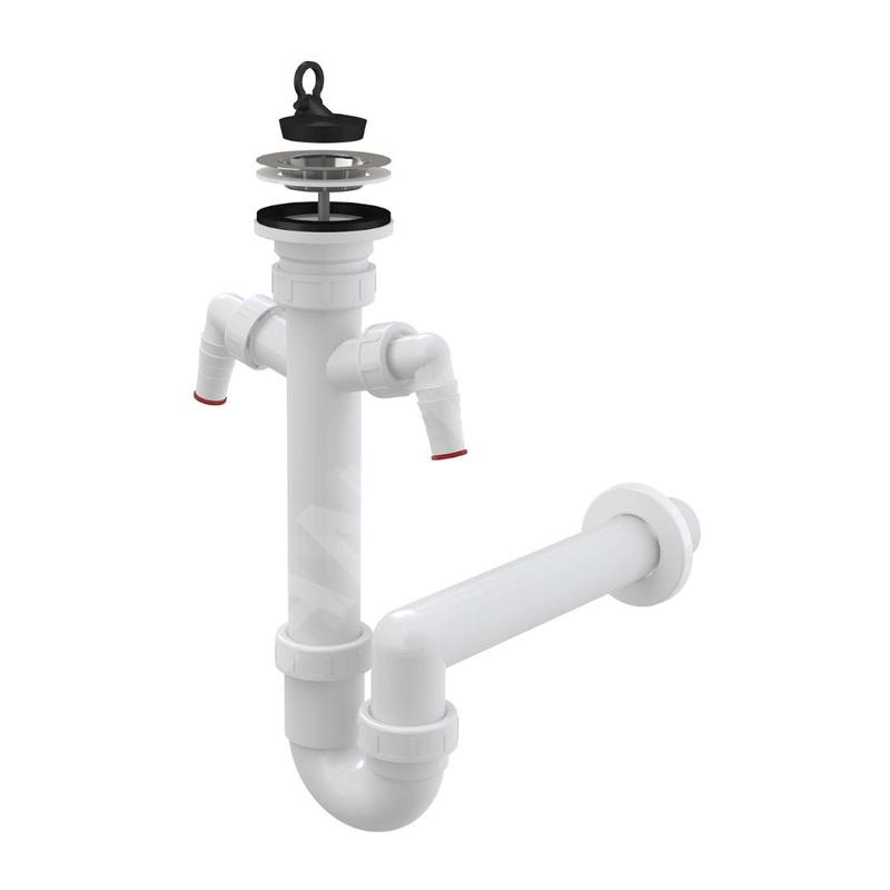 Alcadrain Siphons - Siphon d'évier, diamètre 70 mm, avec 2 raccords, en plastique A820-DN40