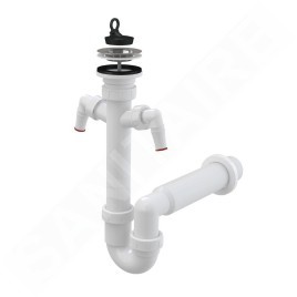 Alcadrain Siphons - Siphon d'évier, diamètre 70 mm, avec 2 raccords, en plastique A820-DN50
