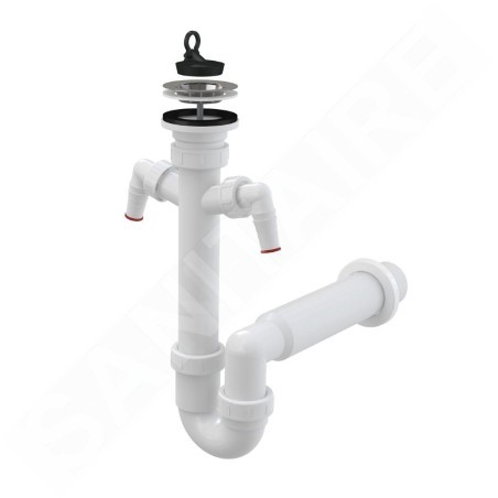 Alcadrain Siphons - Siphon d'évier, diamètre 70 mm, avec 2 raccords, en plastique A820-DN50
