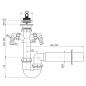 Alcadrain Siphons - Siphon d'évier, diamètre 70 mm, avec 2 raccords, en plastique A820-DN50
