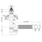 Alcadrain Siphons - Siphon d'évier, diamètre 70 mm, avec 2 raccords, avec flexible, plastique A840-DN50/40