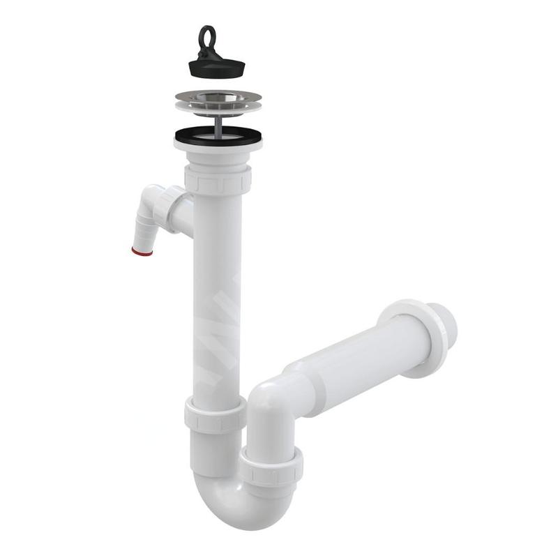 Alcadrain Siphons - Siphon d'évier, diamètre 70 mm, avec raccord, en plastique A810-DN50