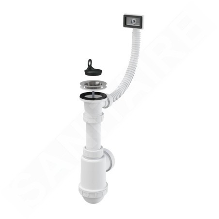Alcadrain Siphons - Siphon d'évier, avec trop-plein flexible, en plastique A444-DN50/40