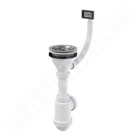 Alcadrain Siphons - Siphon d'évier, avec trop-plein flexible, en plastique A447-DN50/40