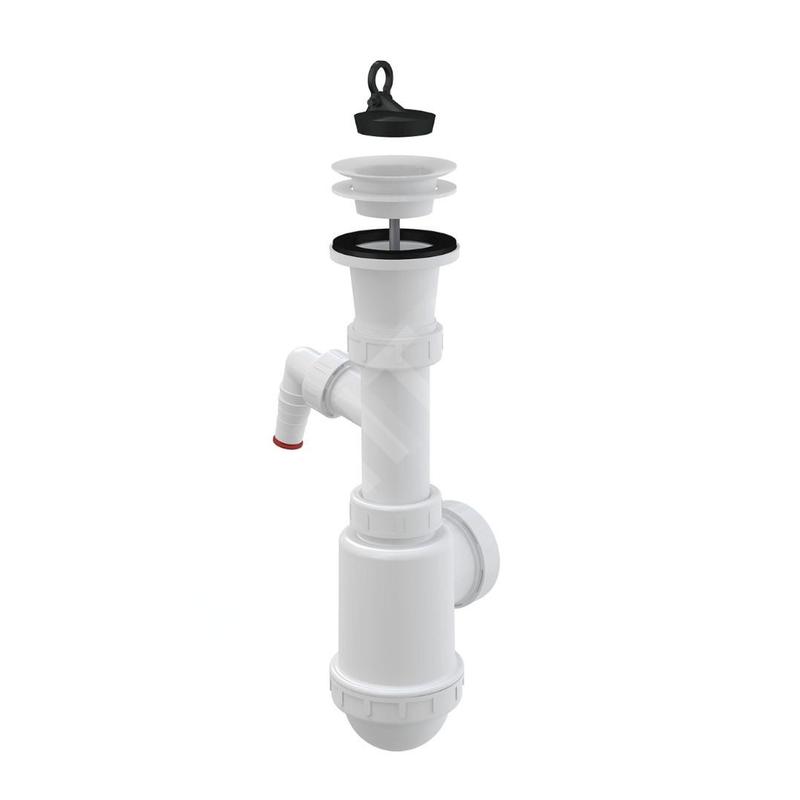 Alcadrain Siphons - Siphon pour évier, avec raccord, en plastique A442P-DN50/40