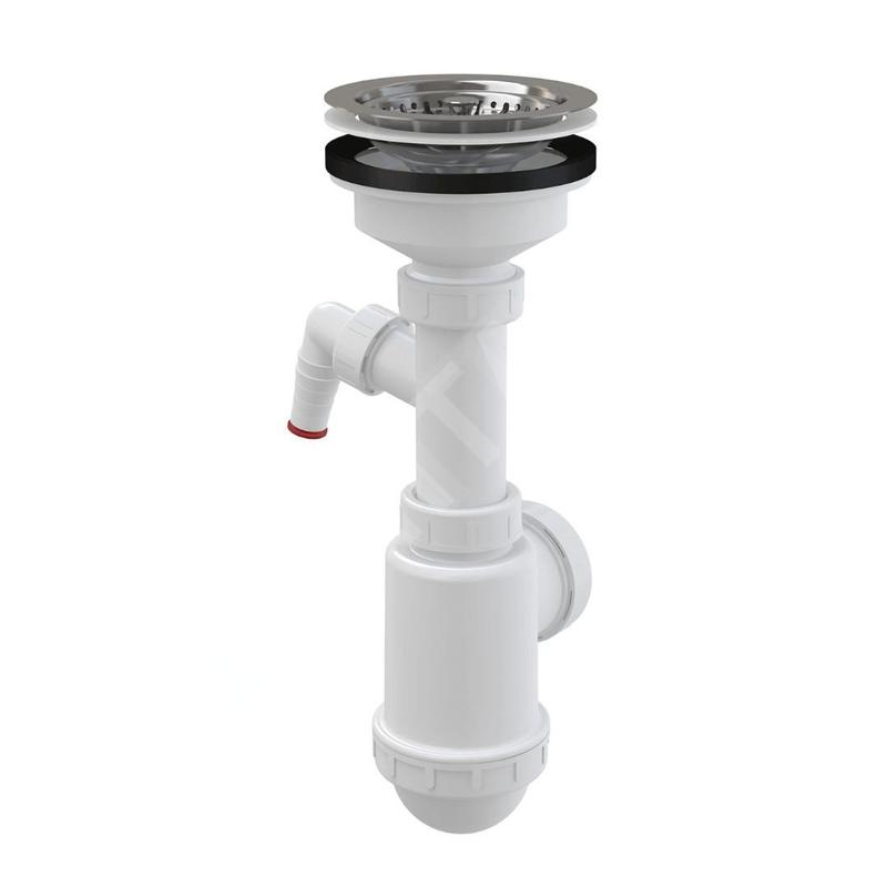 Alcadrain Siphons - Siphon pour évier, avec raccord, en plastique A446P-DN50/40
