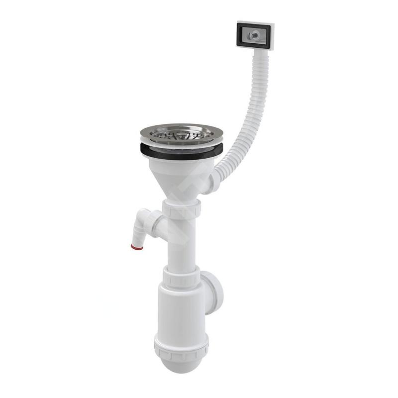 Alcadrain Siphons - Siphon d'évier, avec raccordement, avec trop-plein flexi, plastique A447P-DN50/40