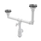 Alcadrain Siphons - Siphon pour deux éviers, diamètre 115 mm, à deux niveaux, avec raccord, en plastique A454P