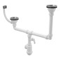 Alcadrain Siphons - Siphon pour deux éviers, diamètre 115 mm, à deux niveaux, avec raccord, en plastique A456P