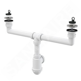 Alcadrain Siphons - Siphon pour double évier, diamètre 70 mm, plastique A449-DN50/40