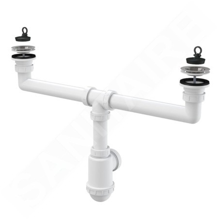 Alcadrain Siphons - Siphon pour double évier, diamètre 70 mm, plastique A449-DN50/40