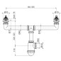 Alcadrain Siphons - Siphon pour double évier, diamètre 70 mm, plastique A449-DN50/40