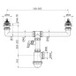 Alcadrain Siphons - Siphon pour évier double, diamètre 70 mm, avec raccord, plastique A449P-DN50/40