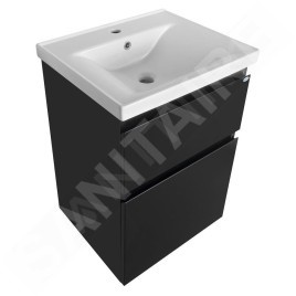 Aqualine Altair - Meuble sous lavabo 52x73x45 cm, noir mat AI655