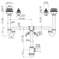 Alcadrain Siphons - Siphon pour deux éviers, universel, avec 2 raccords, plastique A8000