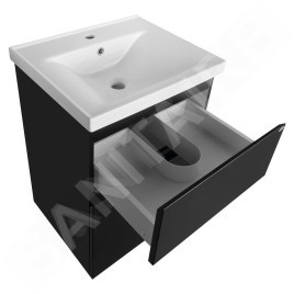 Aqualine Altair - Meuble sous lavabo 52x73x45 cm, noir mat AI655