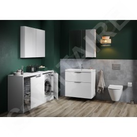 Cersanit City - Meuble-lavabo, 72x79x45 cm, 2 tiroirs, blanc S584-018-DSM