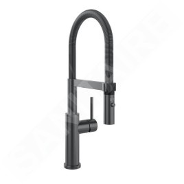 Villeroy & Boch Steel Expert 2.0 - Mitigeur d'évier avec bras flexible et douchette, anthracite 92800005
