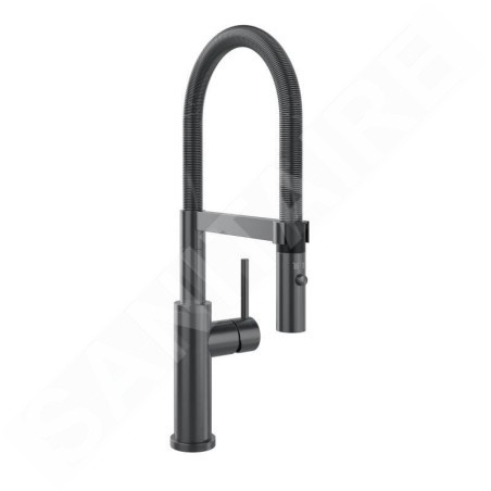 Villeroy & Boch Steel Expert 2.0 - Mitigeur d'évier avec bras flexible et douchette, anthracite 92800005
