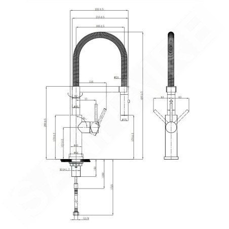 Villeroy & Boch Steel Expert 2.0 - Mitigeur d'évier avec bras flexible et douchette, anthracite 92800005