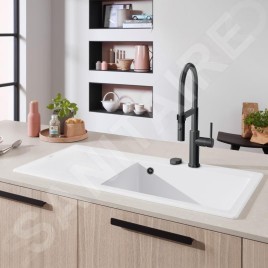 Villeroy & Boch Steel Expert 2.0 - Mitigeur d'évier avec bras flexible et douchette, anthracite 92800005