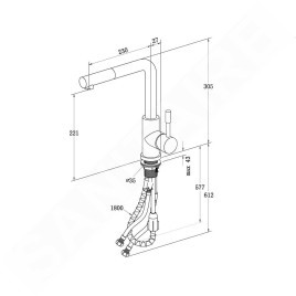 Villeroy & Boch Steel Shower - Mitigeur d'évier avec bec extractible, anthracite 96970105
