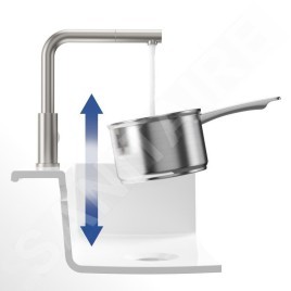 Villeroy & Boch Steel Shower - Mitigeur d'évier avec bec extractible, anthracite 96970105
