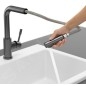 Villeroy & Boch Steel Shower - Mitigeur d'évier avec bec extractible, anthracite 96970105