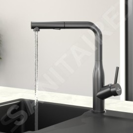 Villeroy & Boch Subway Style Shower - Mitigeur d’évier avec douchette extractible, anthracite 92850005